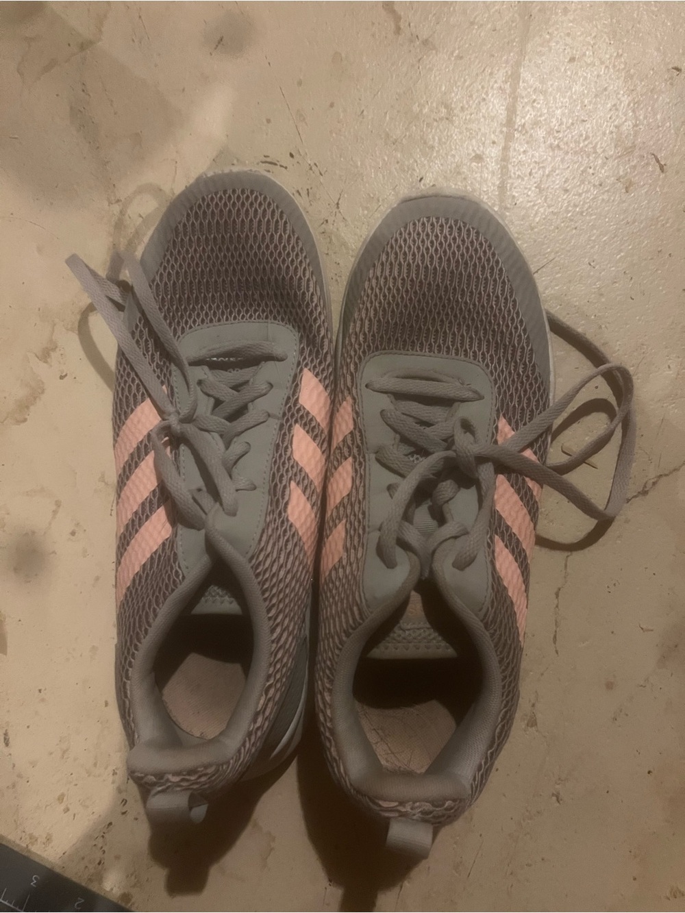 adidas Women's Gray and Pink Mesh Running Sneakers